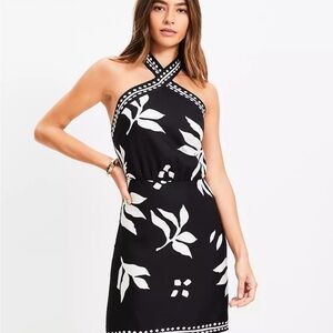 LOFT Crossover Halter Neck Mini Dress